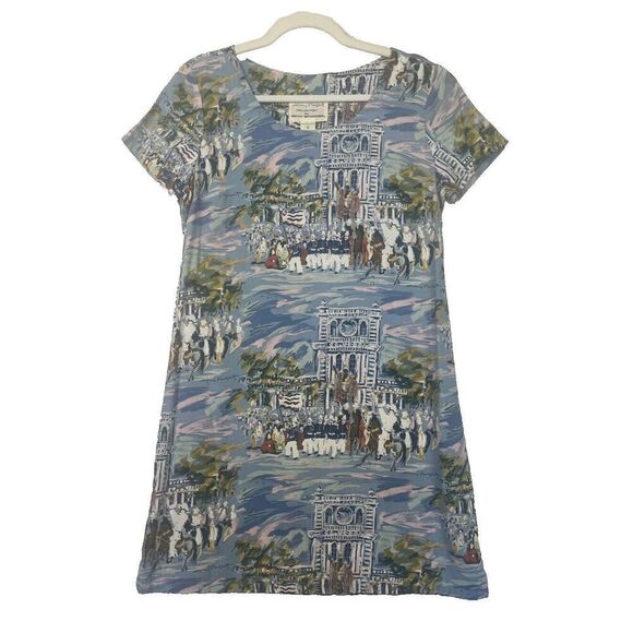 Reyn Spooner Collection Larry Buffet Dress‎ Hawaiian Calvary Army Print Sz Small - Picture 1 of 9